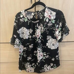 Black Floral Blouse size SP